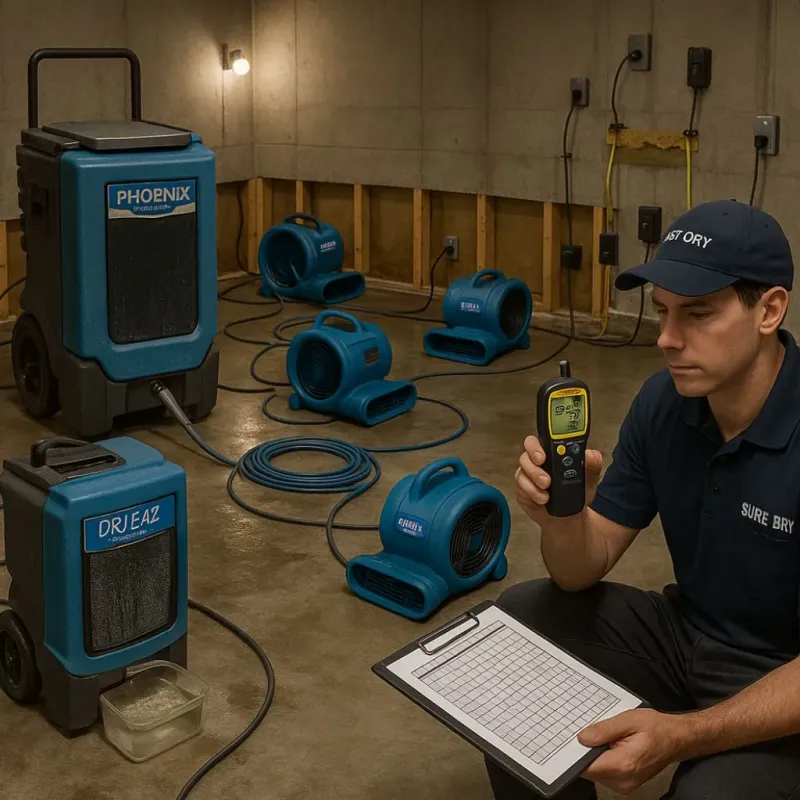 Structural Drying and Dehumidification process in Belfield, ND